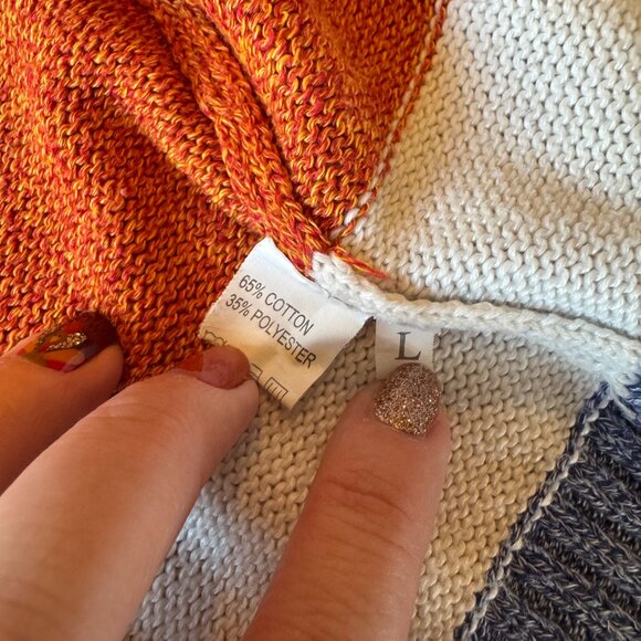 Multicolored Striped Cardigan Sweater Size Large - Picture 2 of 6